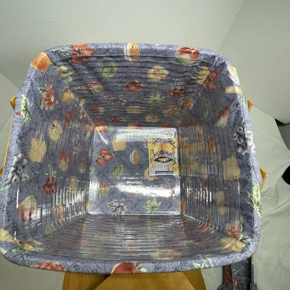 Longaberger 1998 Grandma Bonnie’s 2 Pie Basket Liner Plastic Protector 1 Riser